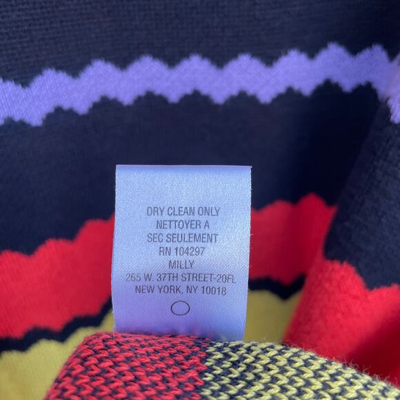 Milly Women Mini Knit Dress Tie Waist Sleeveless Scoop Neck Multicolor Small - Picture 8 of 9